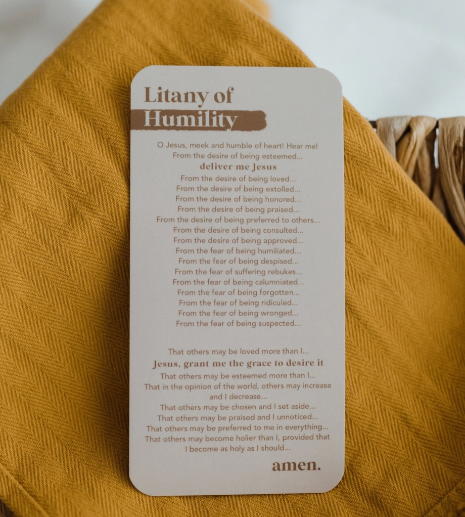 Litany of Humility Prayer Card
