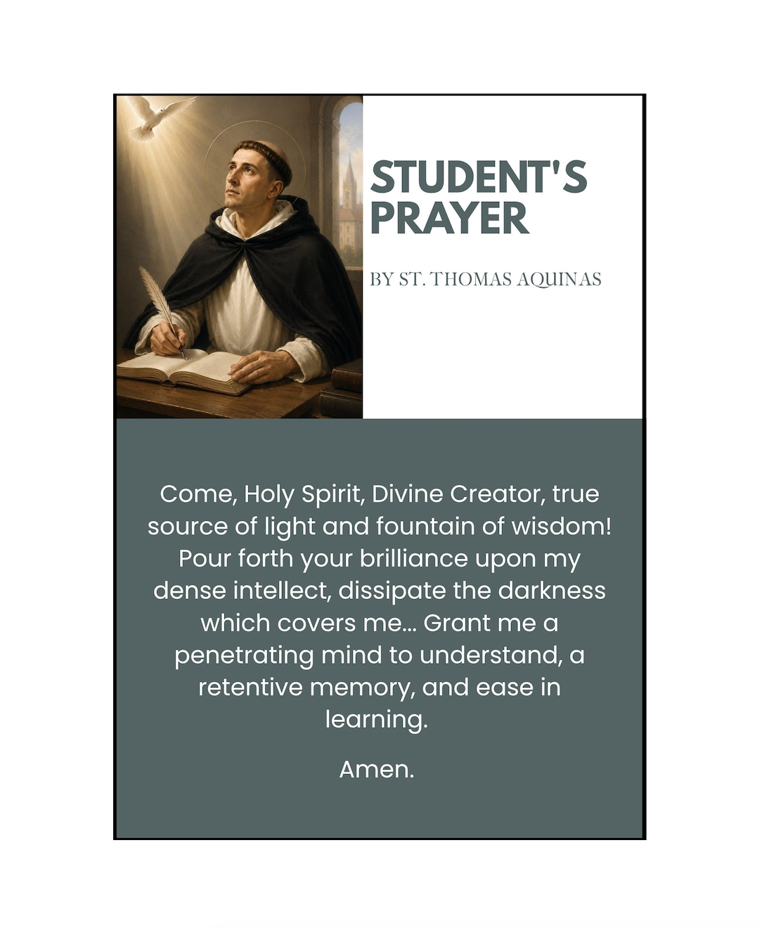 Student´s Prayer Card