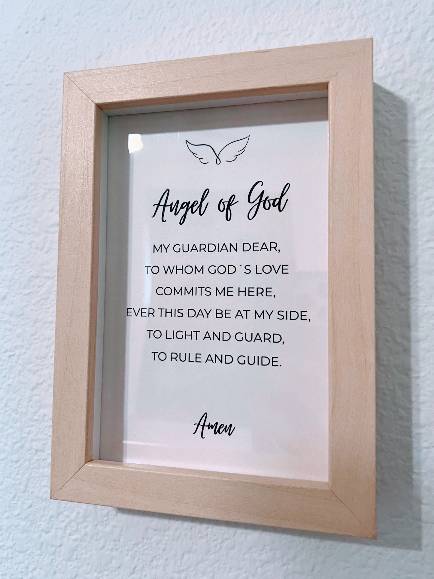 Angel of God Prayer with Frame