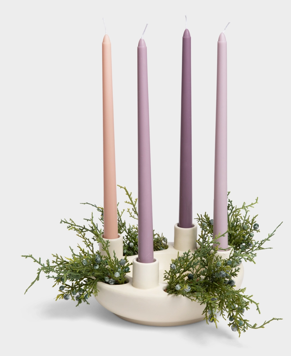 Ceramic Advent Wreath with Candles