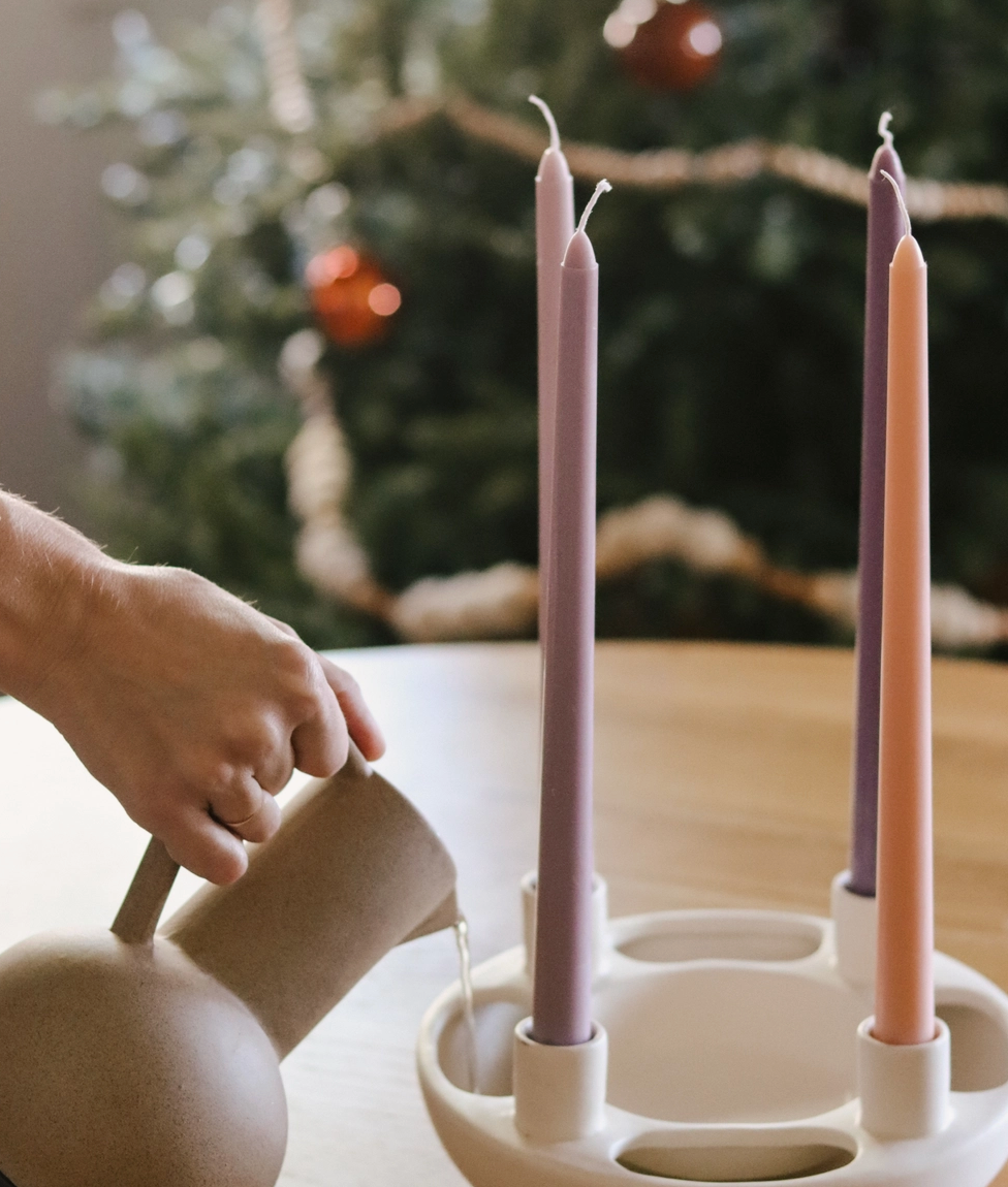Ceramic Advent Wreath with Candles