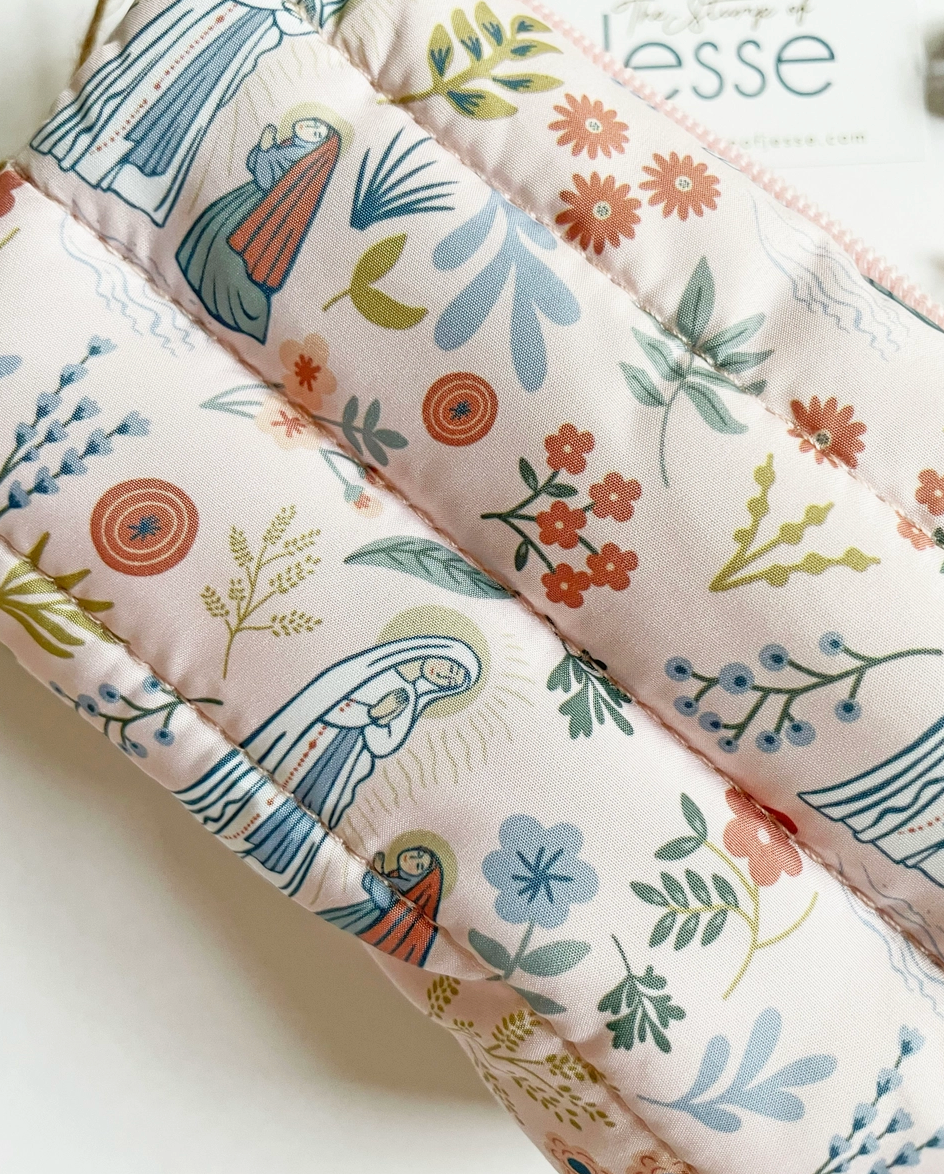 Our Lady of Lourdes Puffer Pouch
