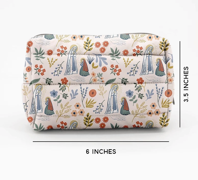 Our Lady of Lourdes Puffer Pouch