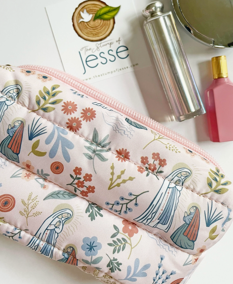 Our Lady of Lourdes Puffer Pouch